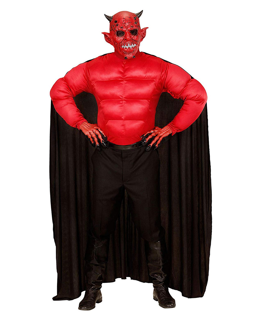 Teufel Muskel Shirt mit Umhang  Halloween Kostüme kaufen L