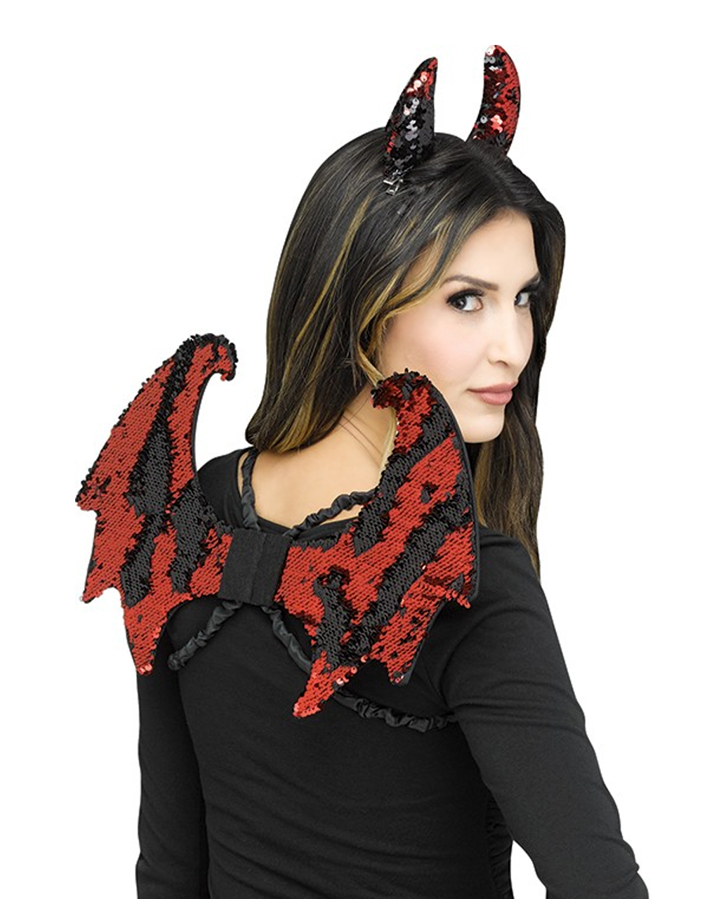 Teufelchen Set mit Wendepailetten  Devil Accessoire