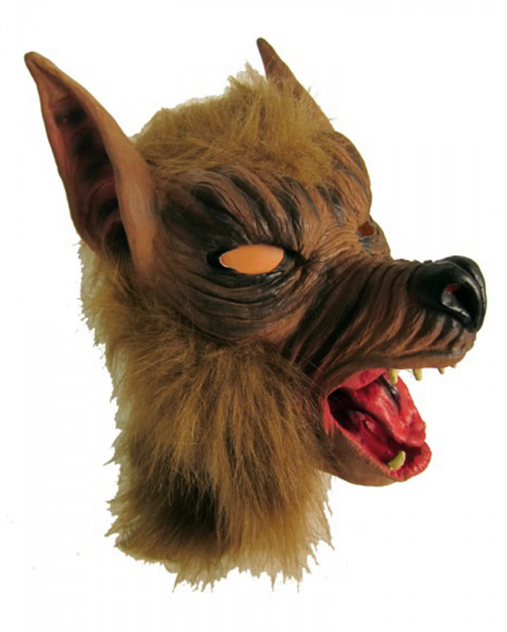 Tiermaske Wolf aus Latex Halloween Maske mit Haaren