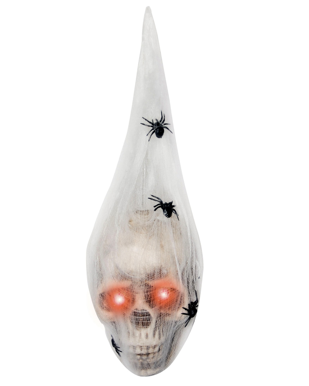 Totenkopf im Spinnencocon Halloween Deko