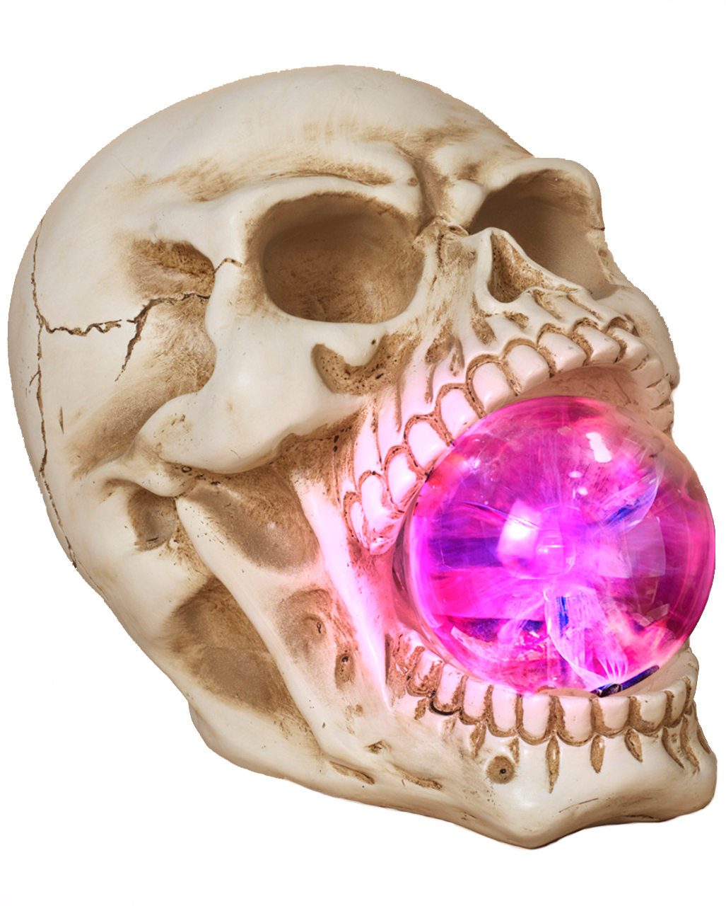 Totenkopf mit leuchtender Glaskugel ★ Halloween Deko