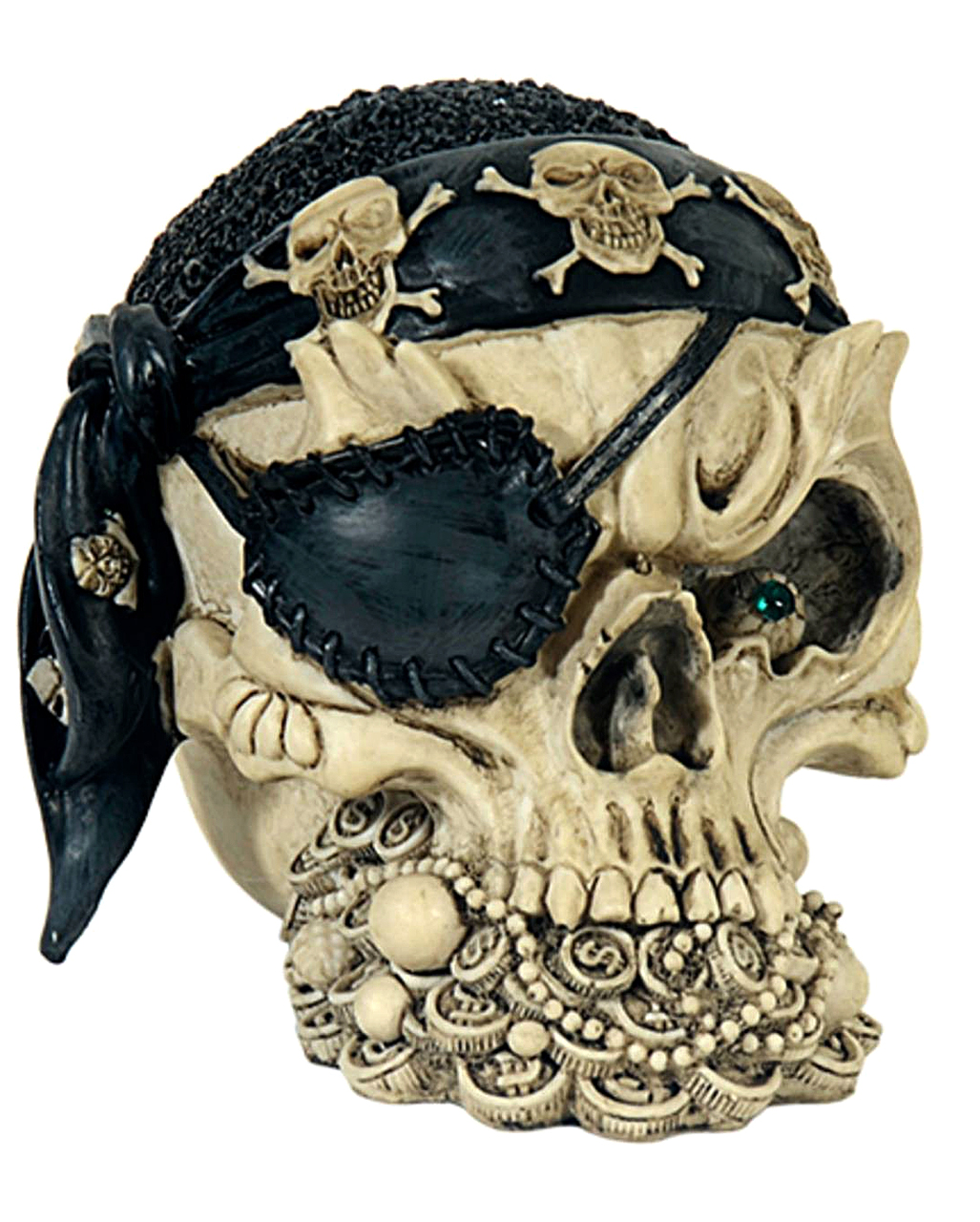 Totenkopf mit Piratentuch & Augenklappe kaufen