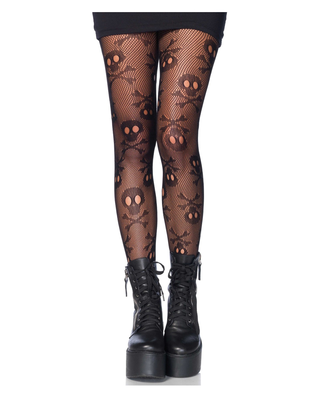 Totenkopf Netz-Strumpfhose  Gothic Mode