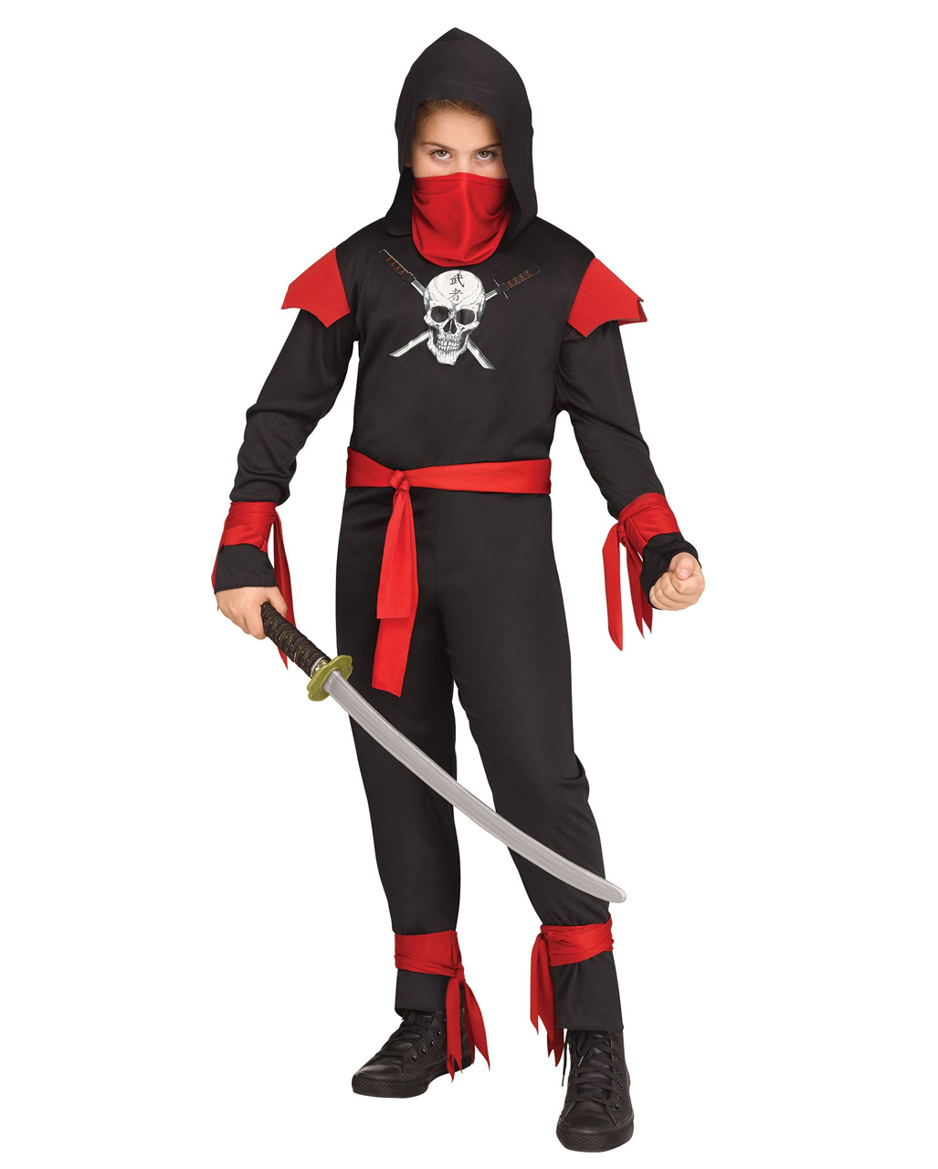 Totenkopf Ninja Kinderkostüm für Halloween S