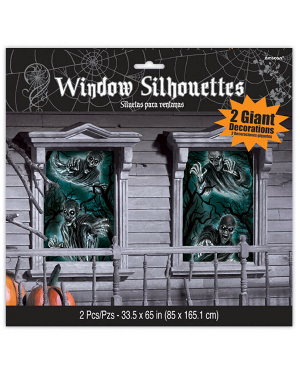 Unheimliche Geisterhaus Fensterdeko 2 St. Partydeko