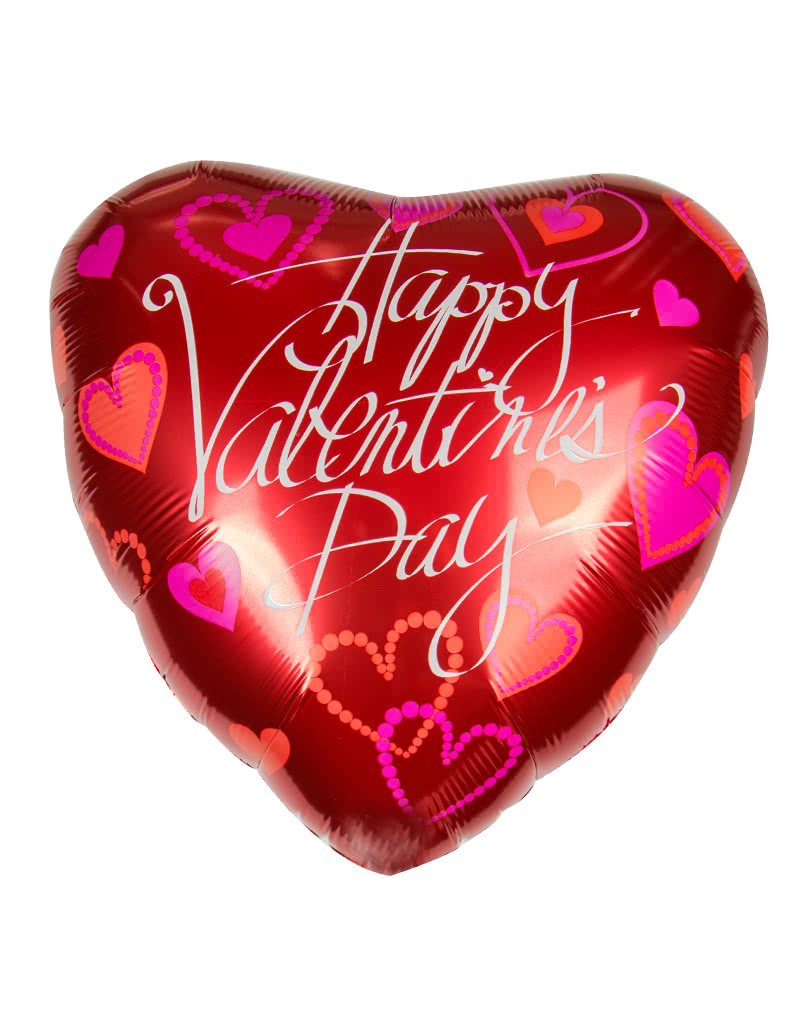 Folienballon mit Happy Valentins Day Gruß Herzballon