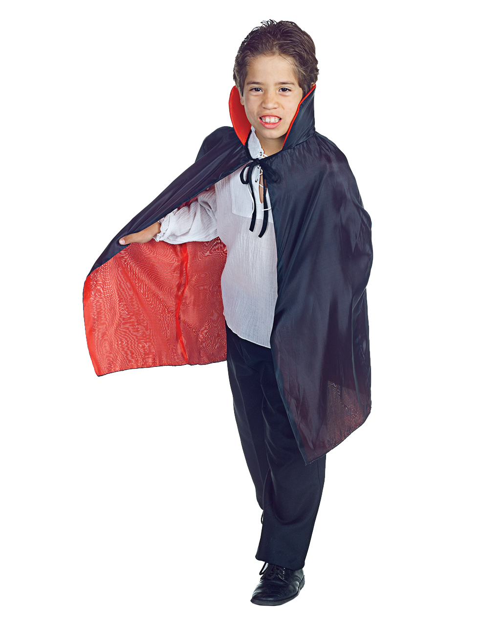 Vampir Kinderumhang schwarz-rot für Halloween