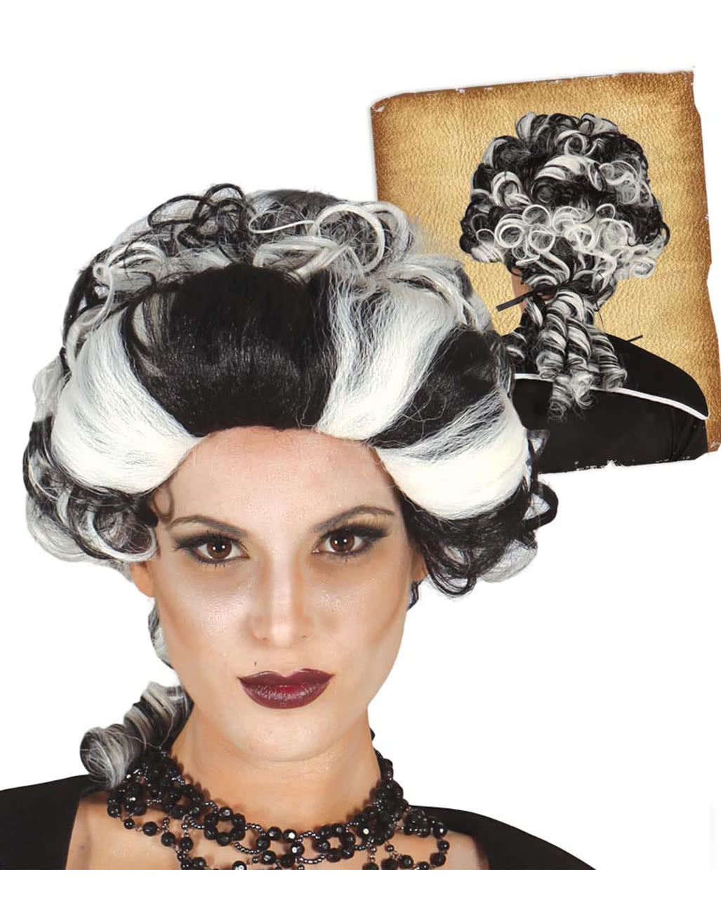 Vampir Gräfin Perücke zweifarbig  Halloween Perücke kaufen