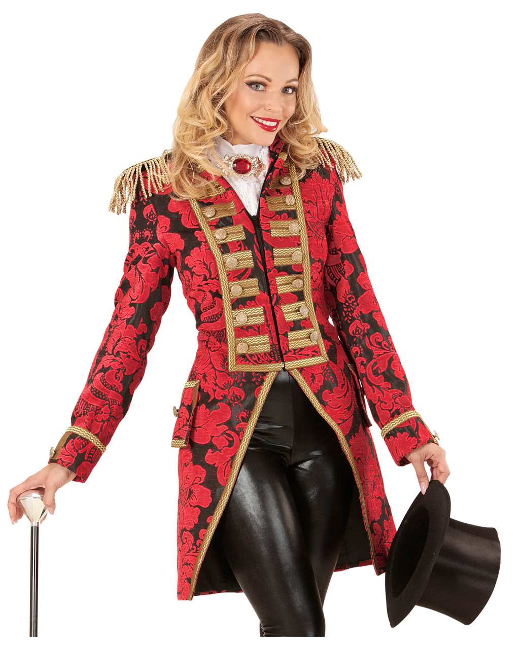 Venezianischer Damenfrack rot-gold bestellen S