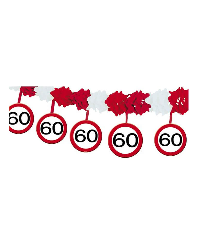 Girlande Verkehrsschild 60 Geburtstags Deko