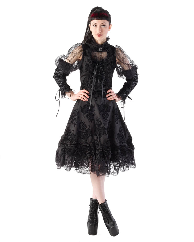 Knielanger Spitzenrock Kiara   Steampunk Mode  Gothic Rock M
