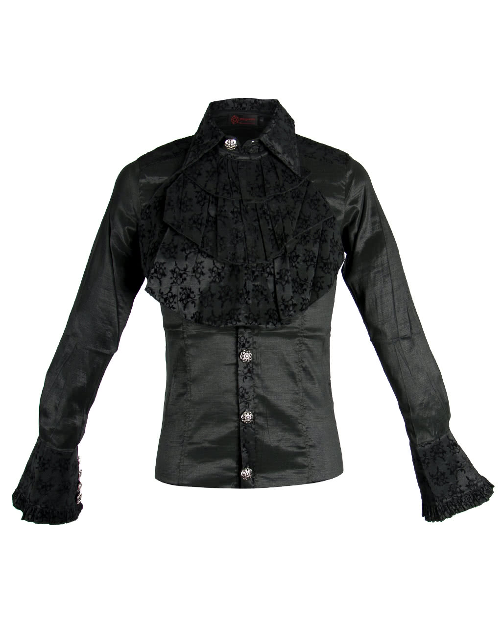 Viktorianische Brokat Bluse mit Jabot ✩ XL