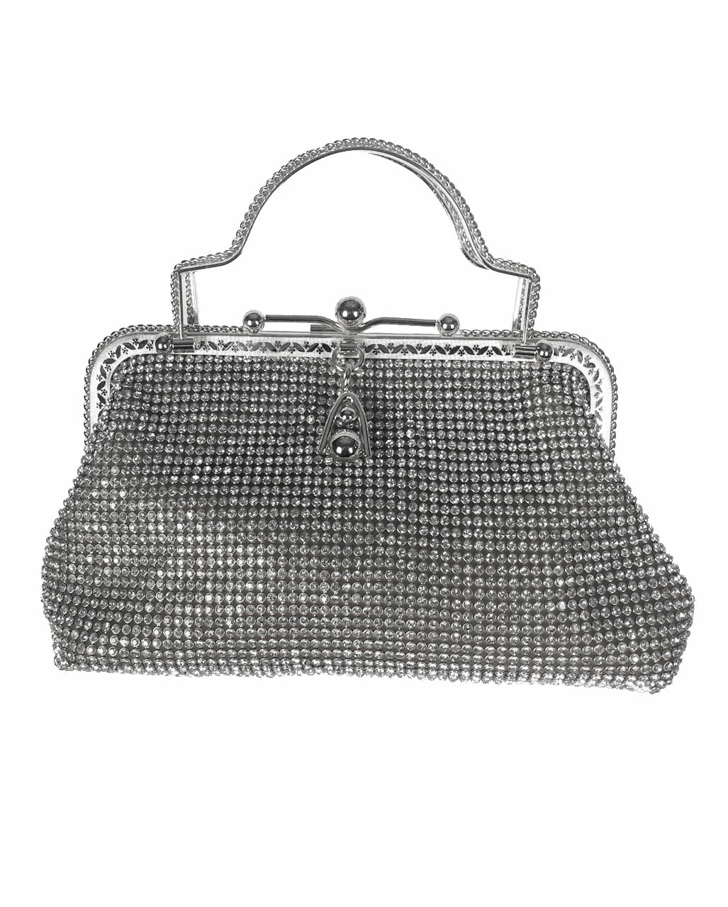 Vintage Handtasche Silber mit Strass ✯