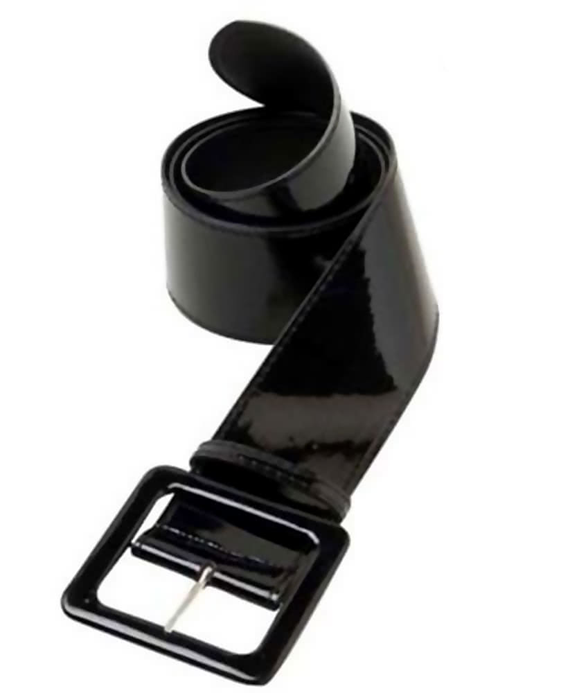 Vinyl Gürtel schwarz   Hippie Kostüm Zubehör