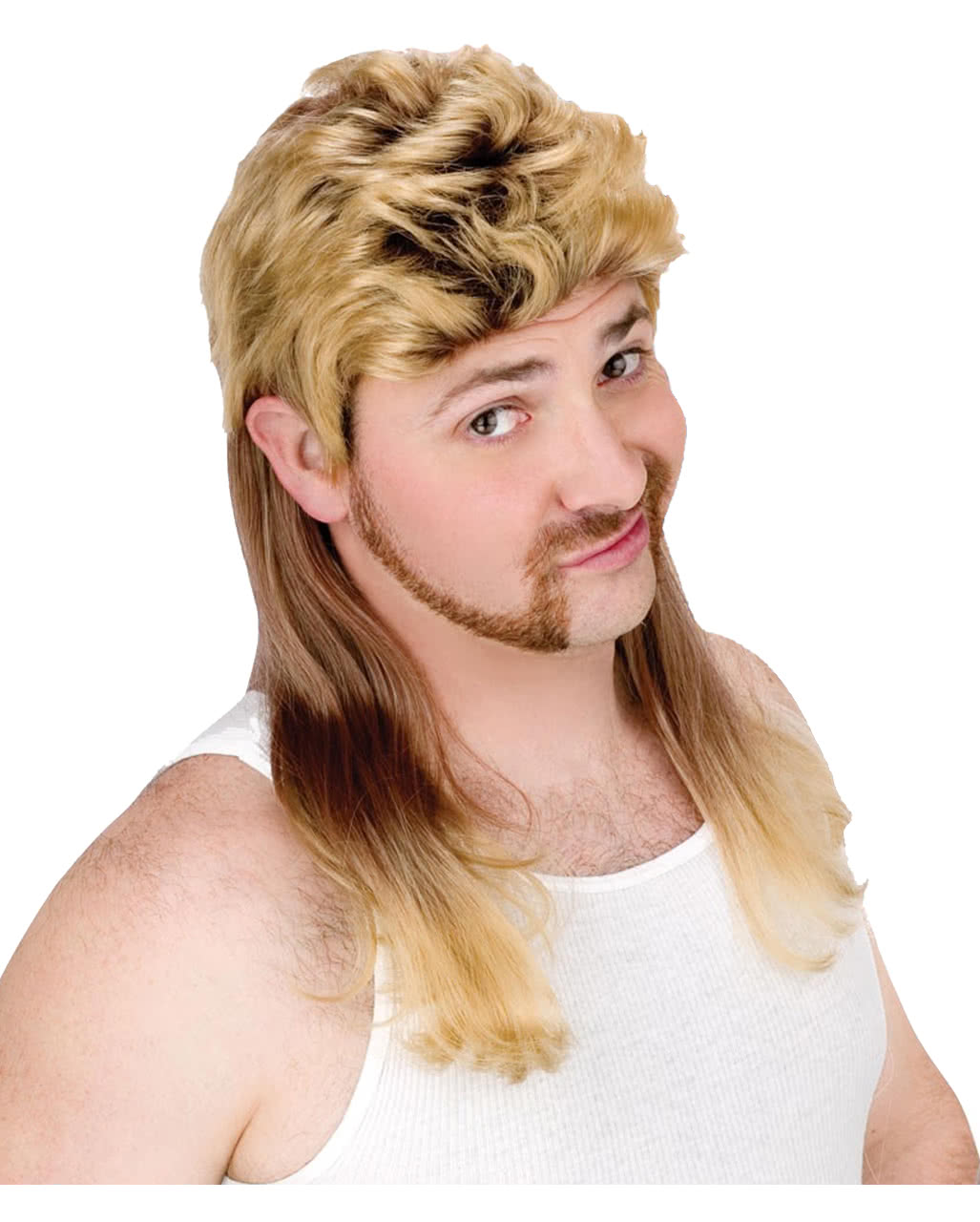 Vokuhila Herren Perücke blond für Fasching