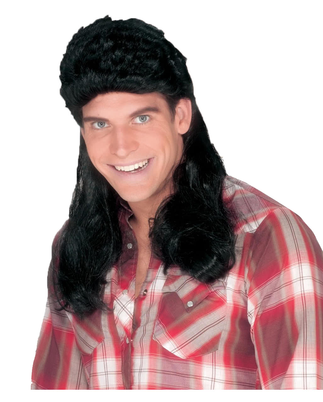 Vokuhila Herren Perücke schwarz kaufen