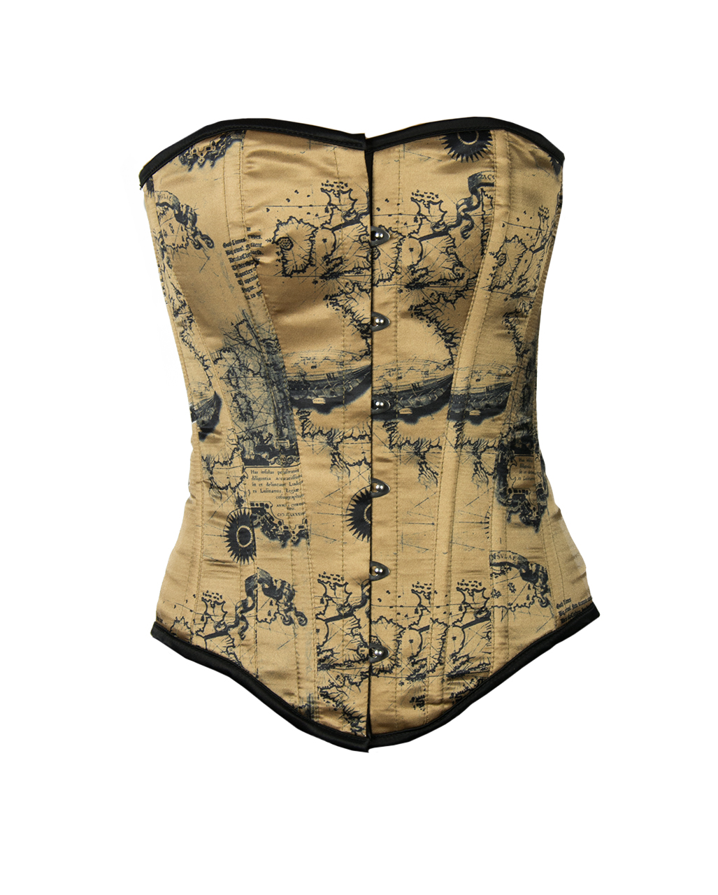 Vollbrustkorsett Landkarte als Steampunk Outfit 20