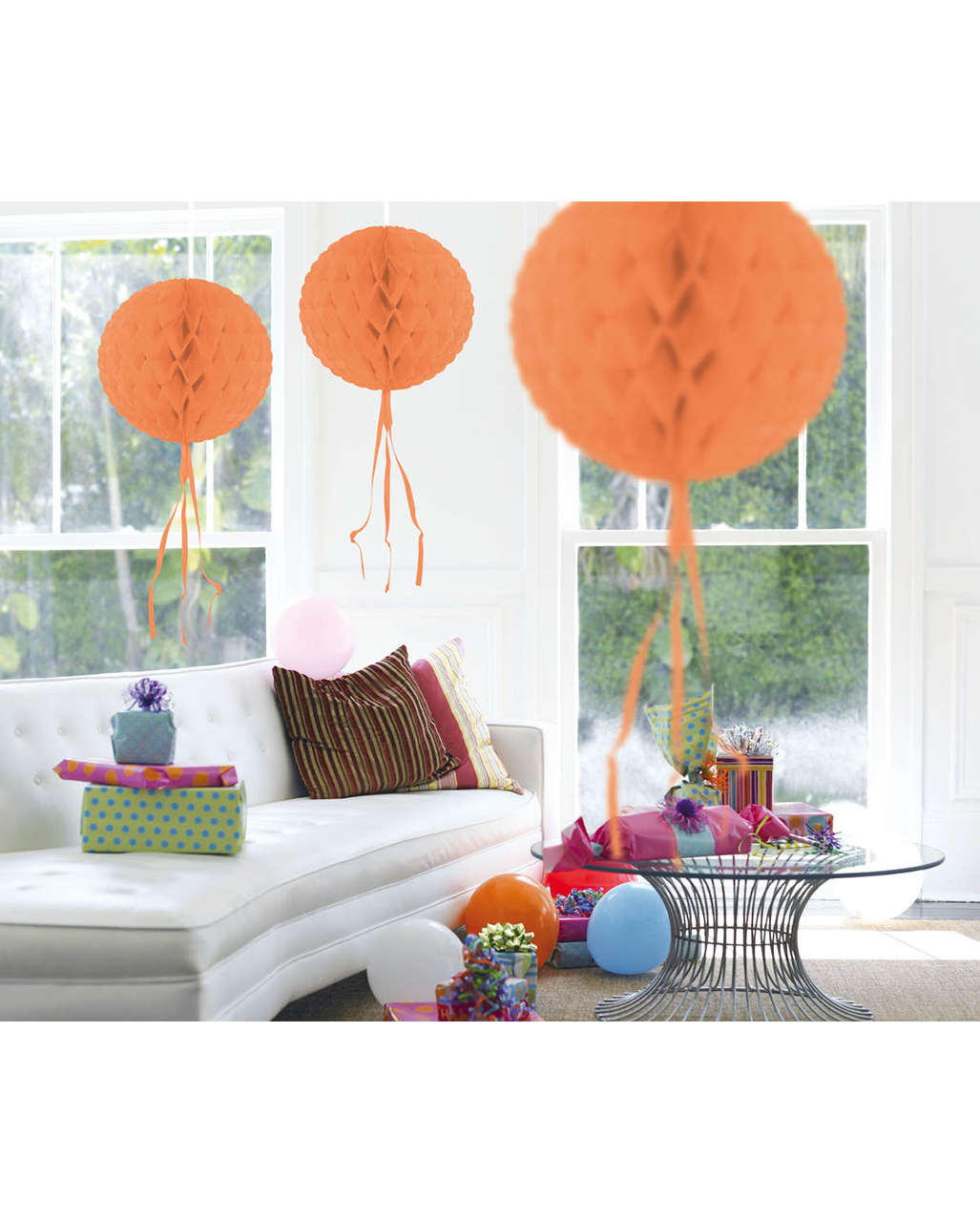 Wabenball Lachs 30cm als Partydeko kaufen!