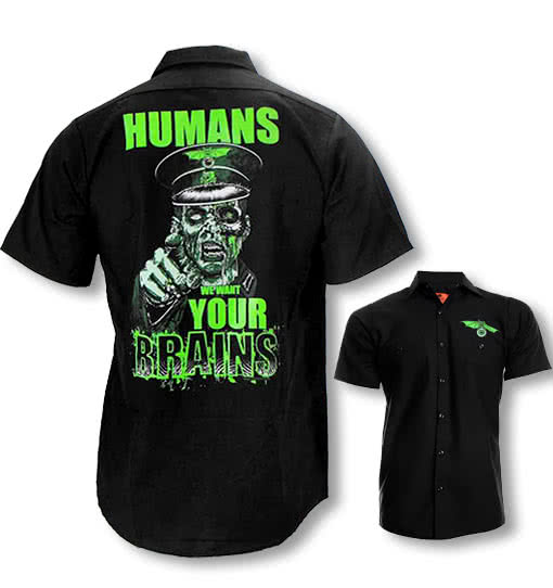 Zombie Männerhemd -Gothic Hemd-Punk Fashion S