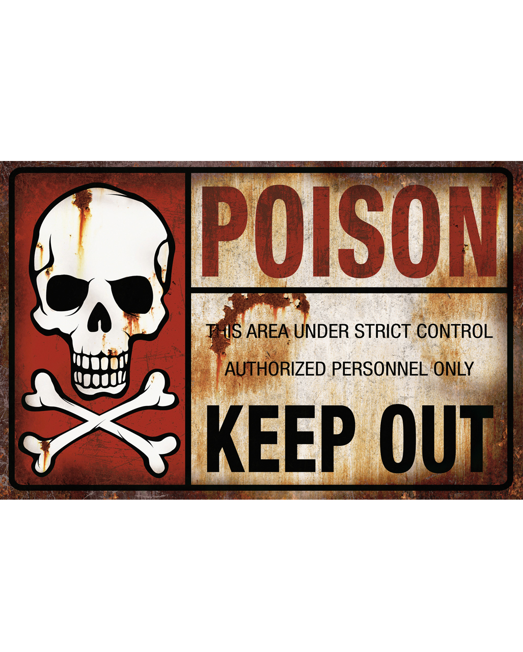 Warnschild Poison Keep Out Halloween Deko