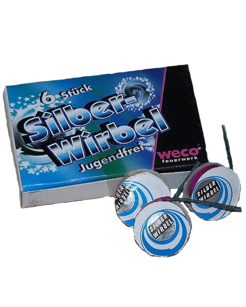 Silberwirbel Bodenkreisel 6 Stück jugendfreies Feuerwerk Silvester