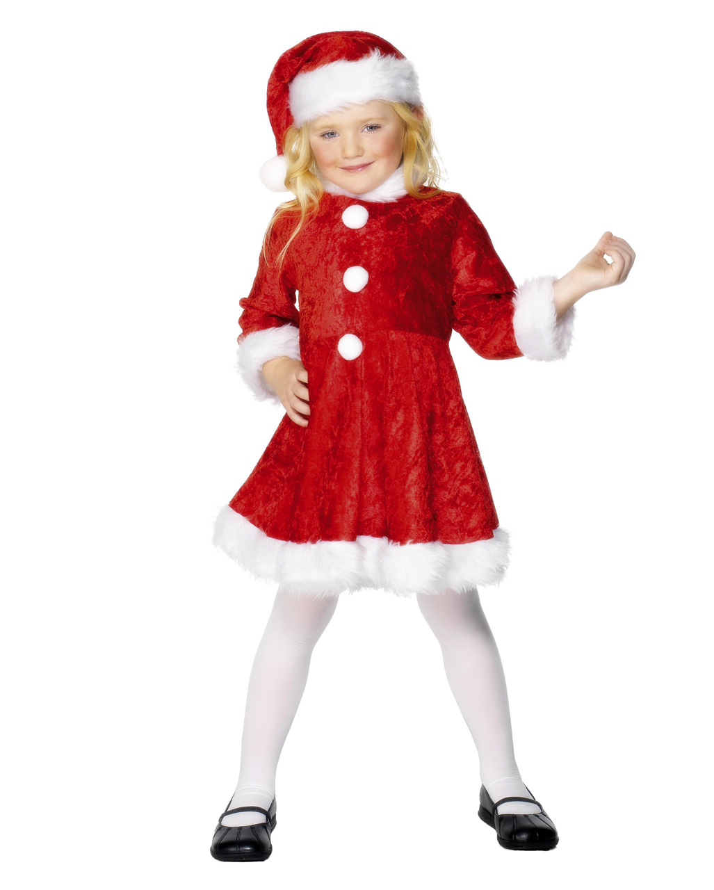 Mini Miss Santa Kinderkostüm Weihnachtsmannkostüm für Mädchen L