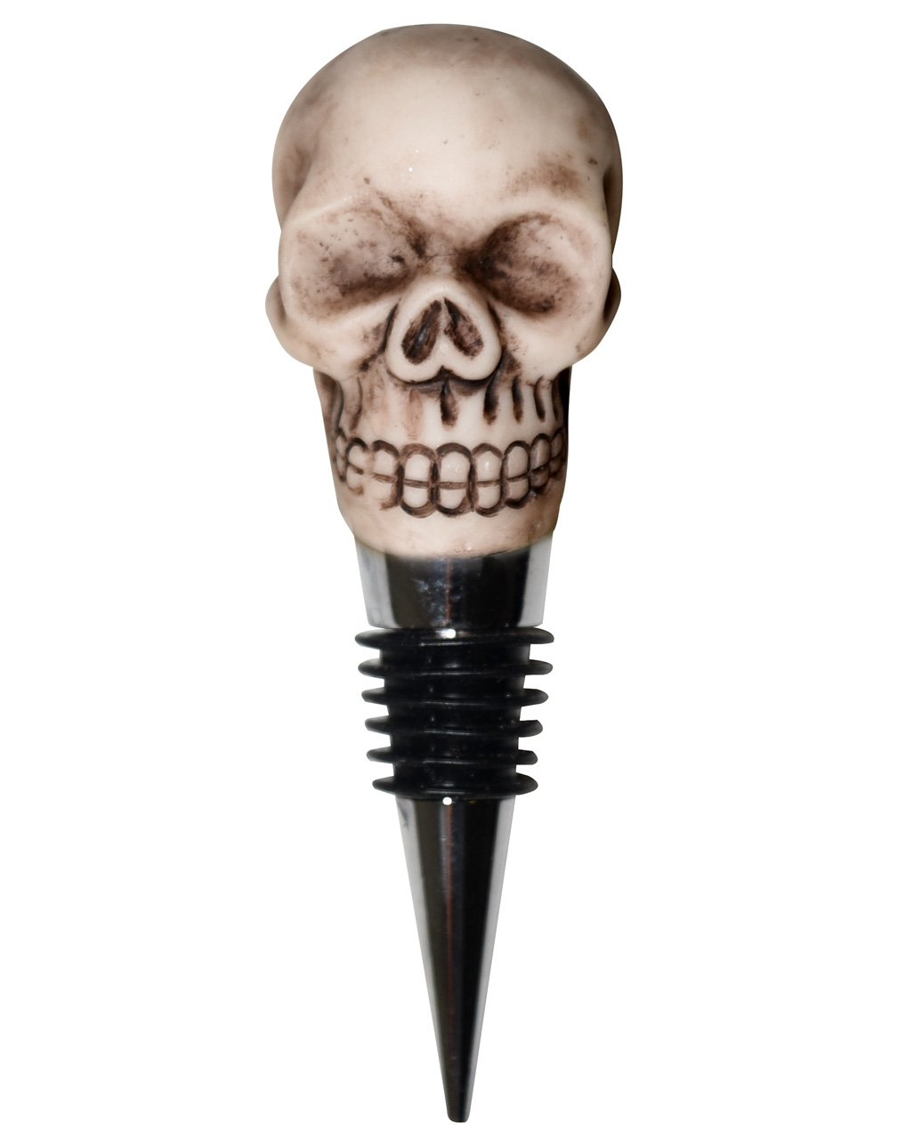 Weinflaschenverschluss mit Totenkopf für Halloween