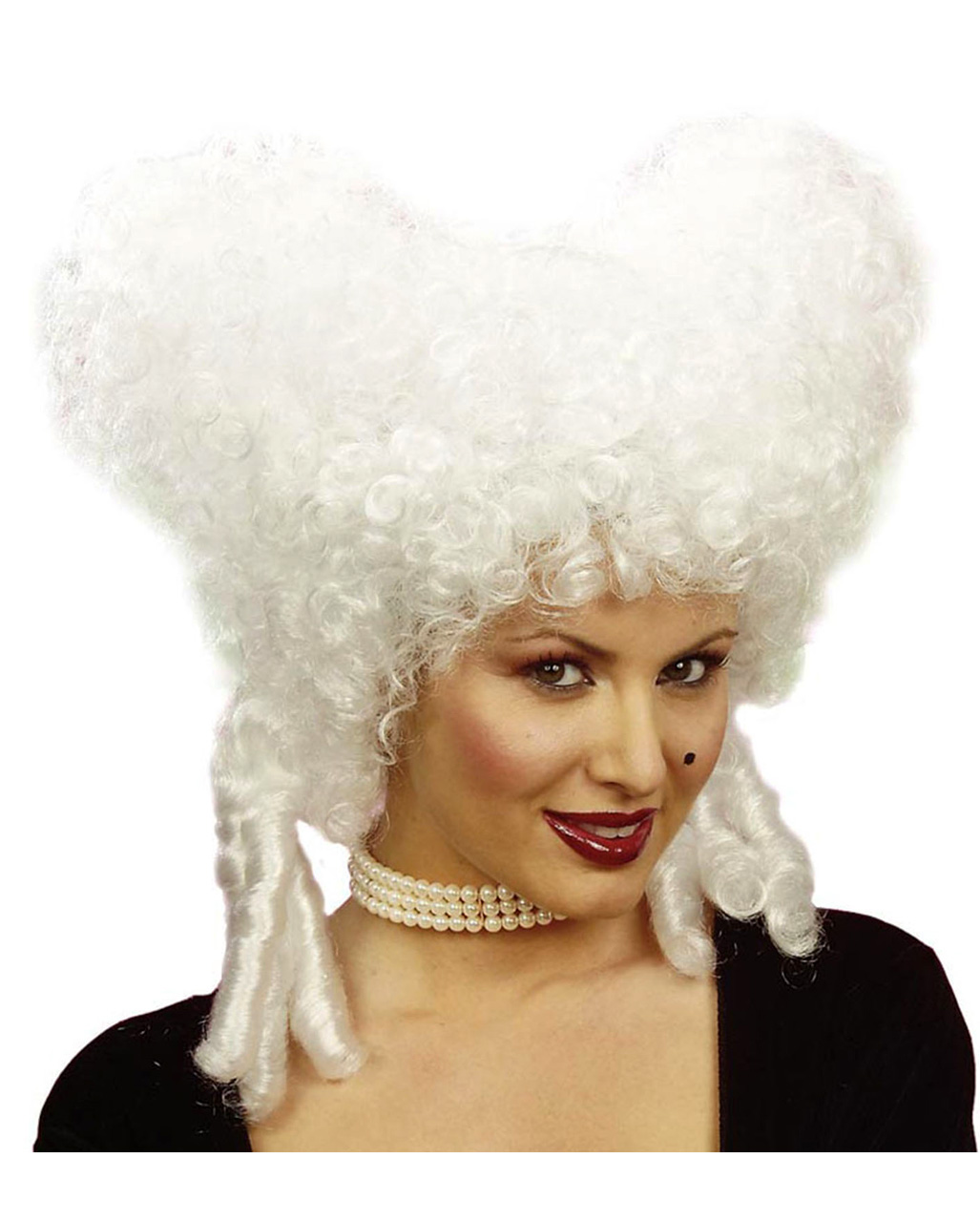 Weiße Barock Perücke mit Stöpsellocken kaufen