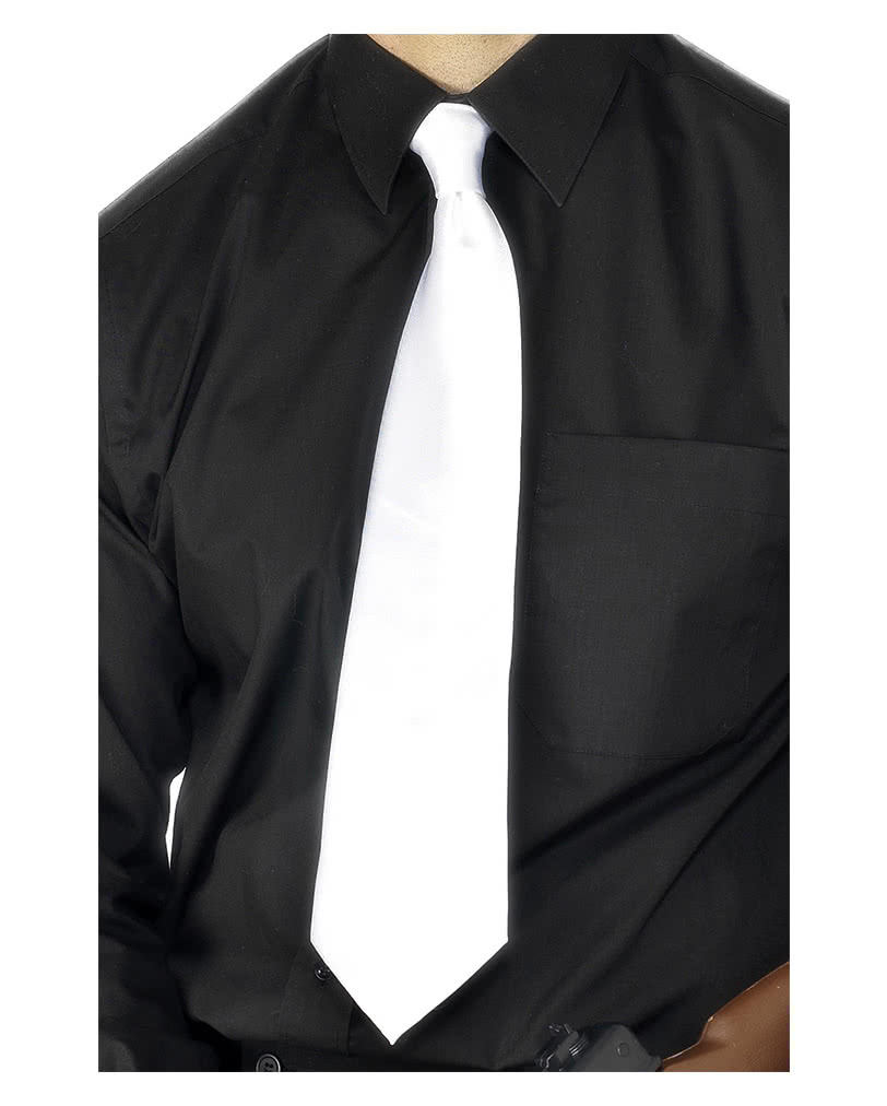 Satin Krawatte weiß  Kostümzubehör online kaufen
