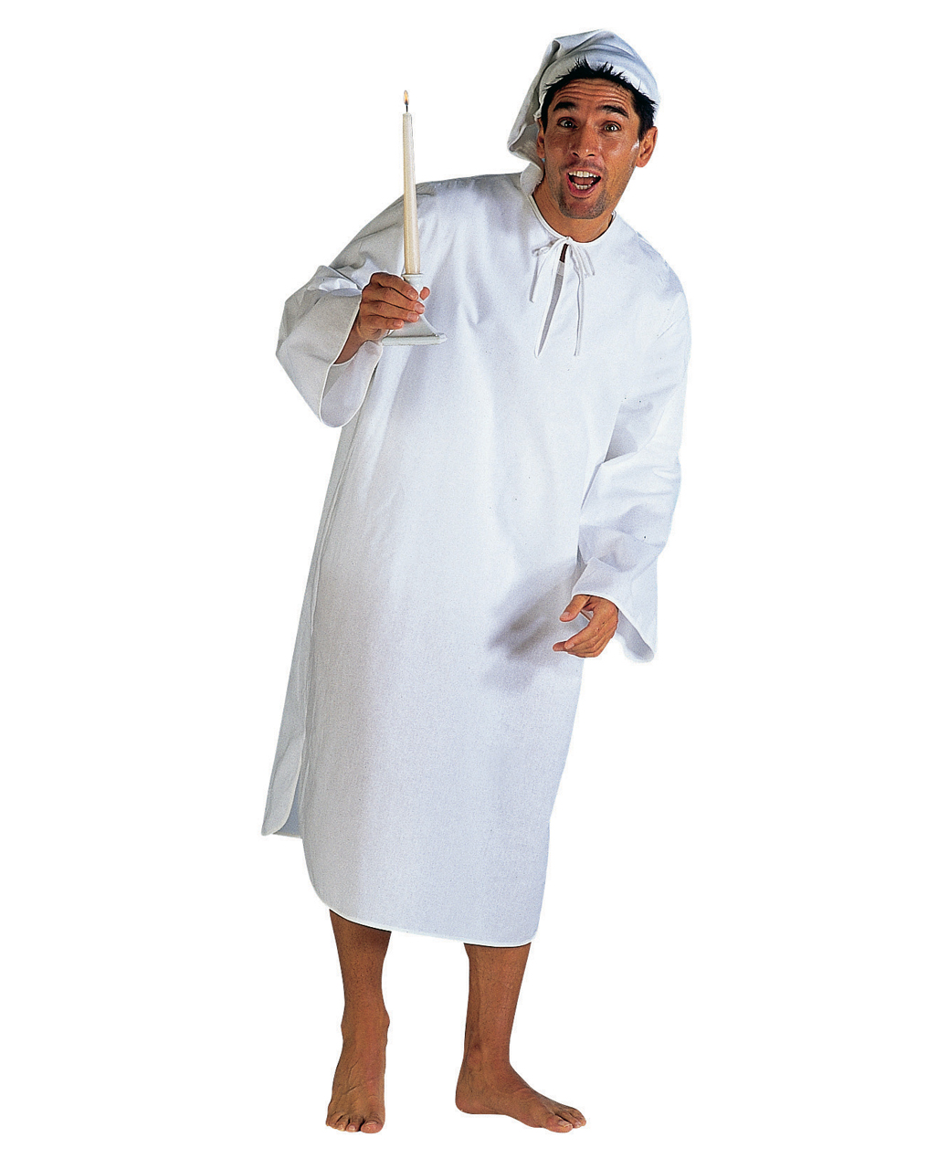 Weißes Nachthemd Kostüm für Karneval M