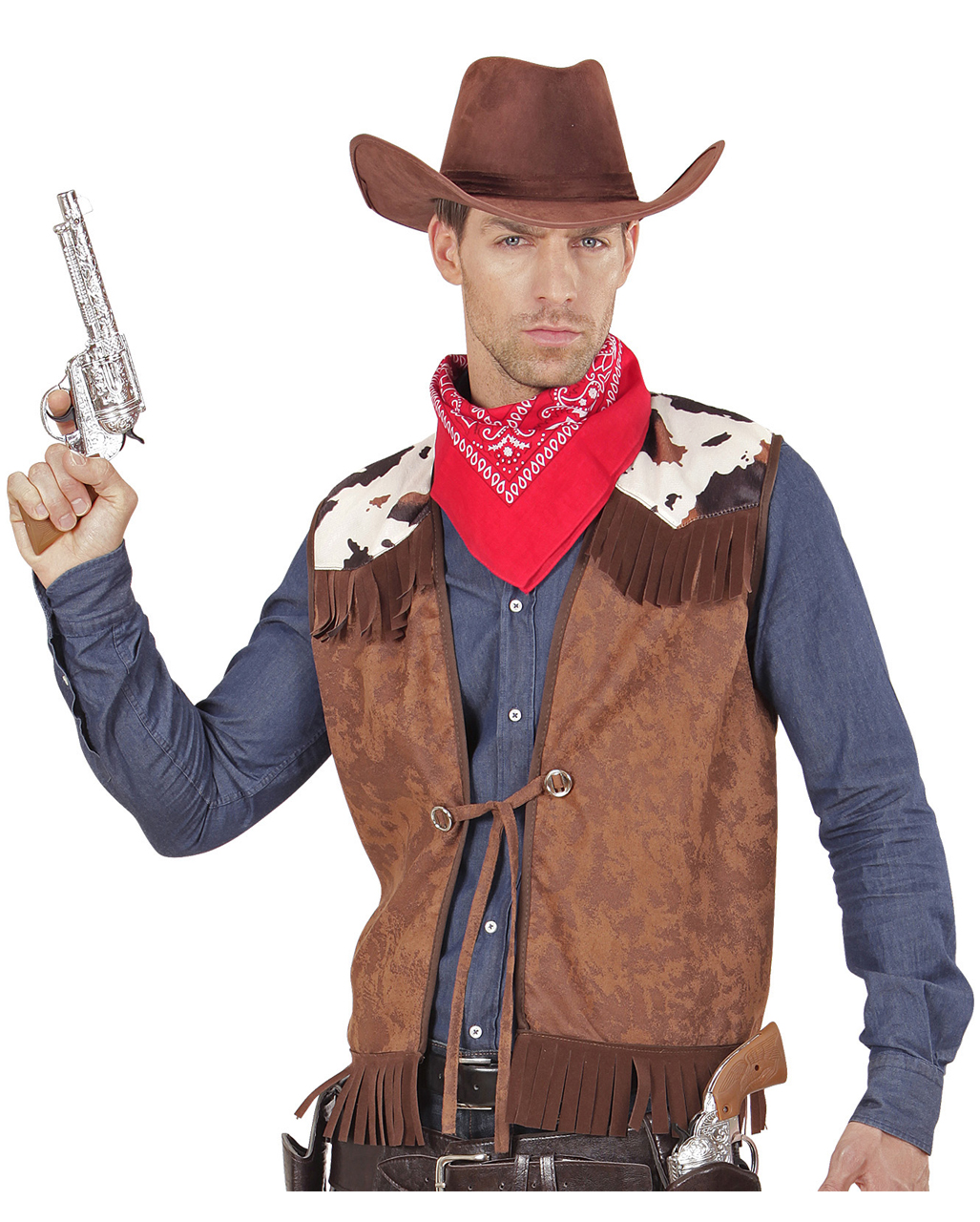 Cowboy Weste Wildleder-Look Kostümzubehör kaufen XL