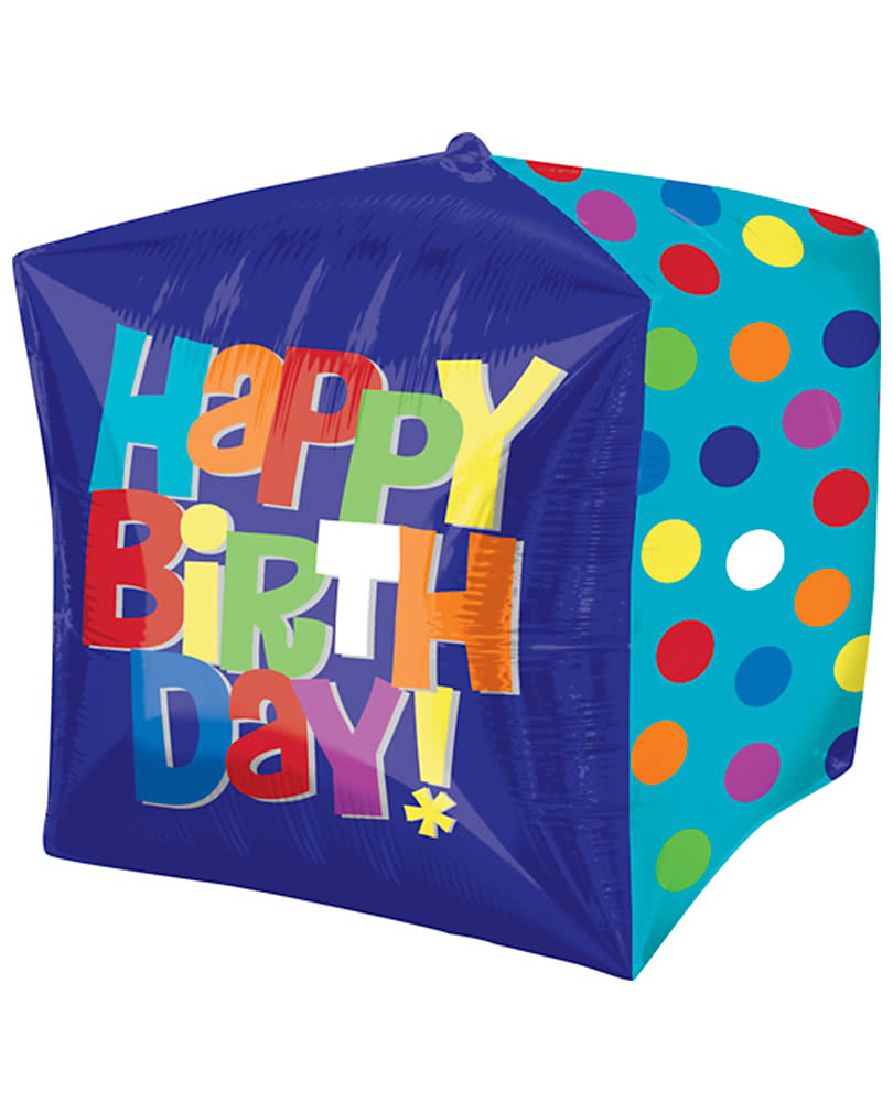 Würfelballon Happy Birthday   Folienballons für den Geburtstag