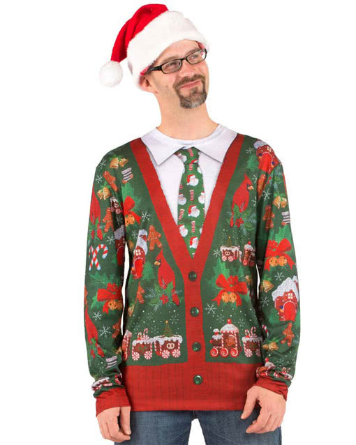 Xmas Herren T-Shirt Langärmliges T-Shirt mit Weihnachtsmotiv L