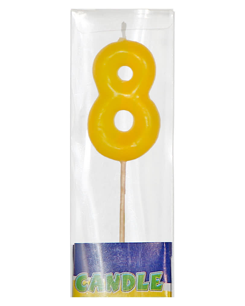 Zahlenkerze am Stab 8 Geburtstags Deko