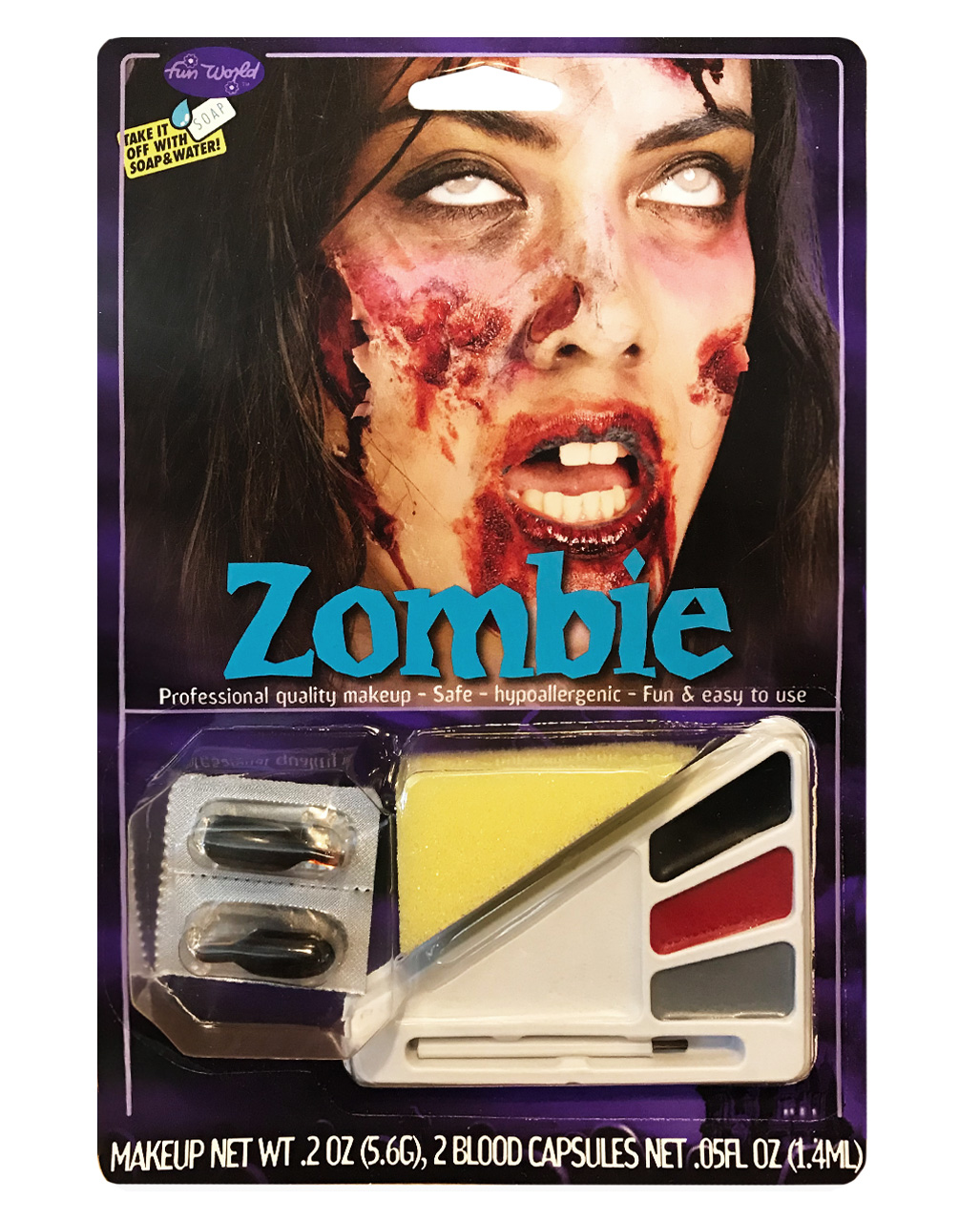 Zombie Girl Make up Kit als Halloween Schminke