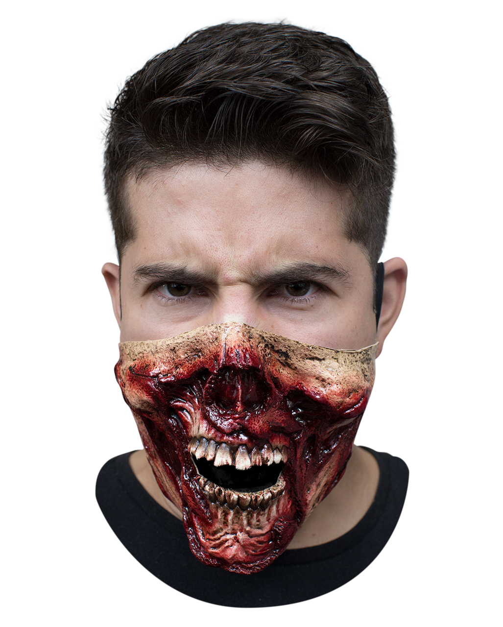 Zombie Halbmaske aus Latex Halloween Maske