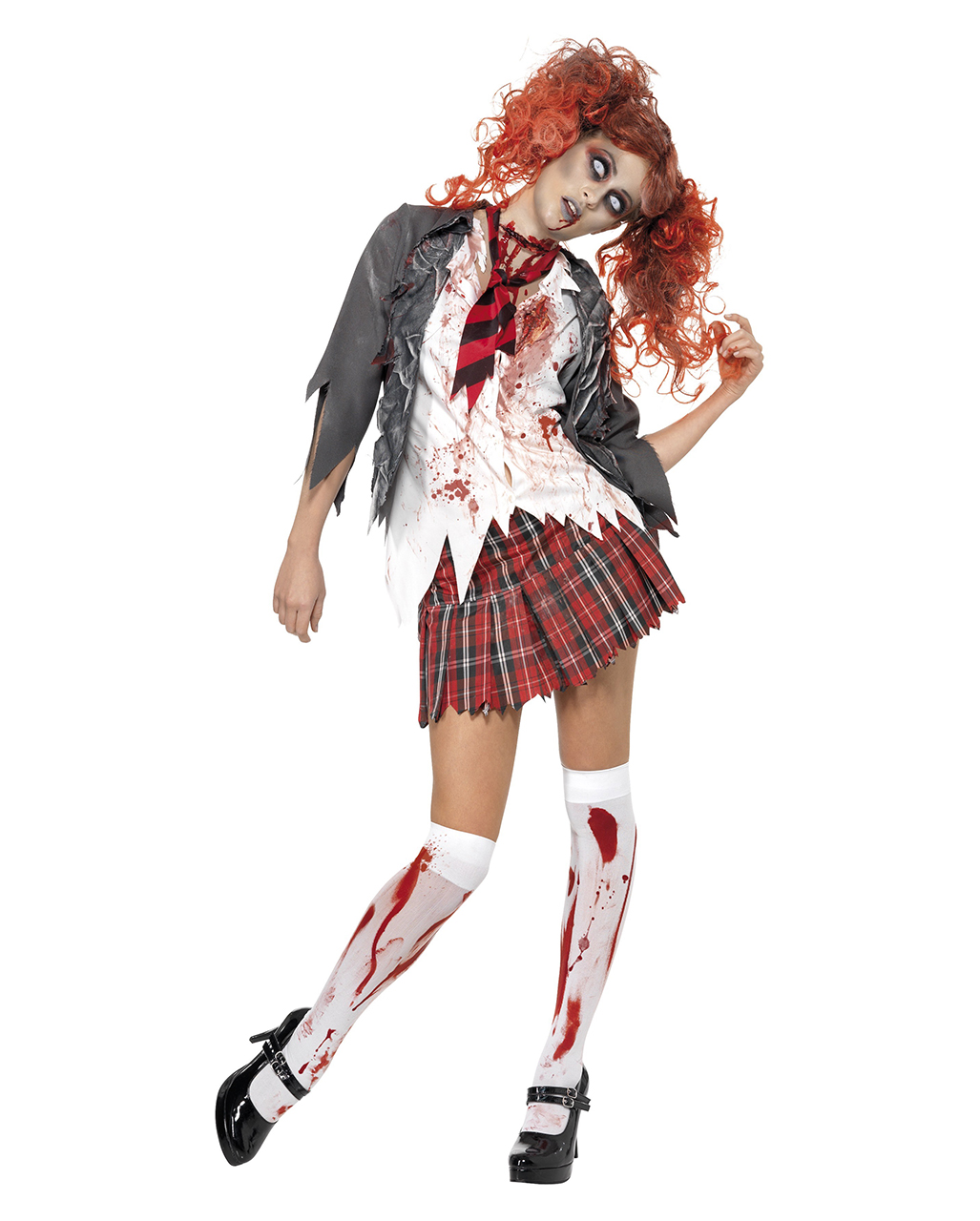 Zombie Schulmädchen Kostüm Zombie Schoolgirl Kostüm für Halloween M 40-42