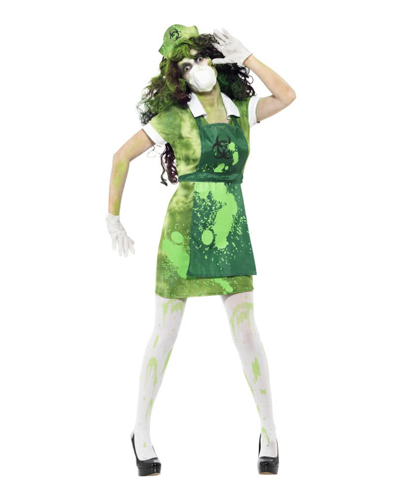 Zombie Laborschwester Kostüm für Halloween & Zombie Walk L