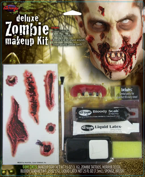 Zombie Make-up Kit Deluxe 8-teilig Zombie Schmink Set