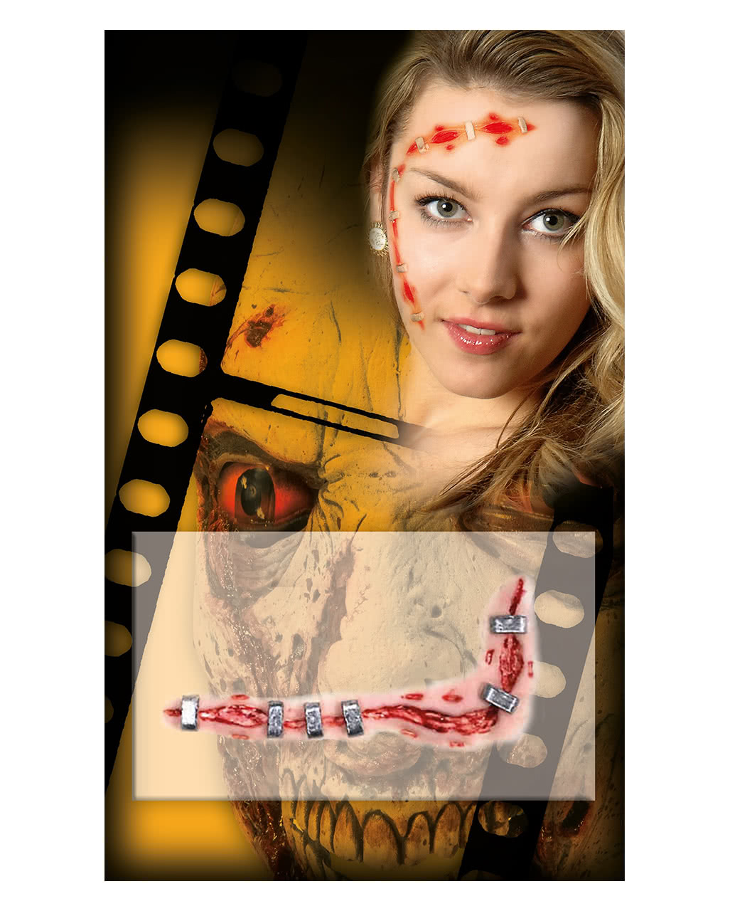 3D Tackerwunde Tattoo  Transfer Horror Klebetattoo