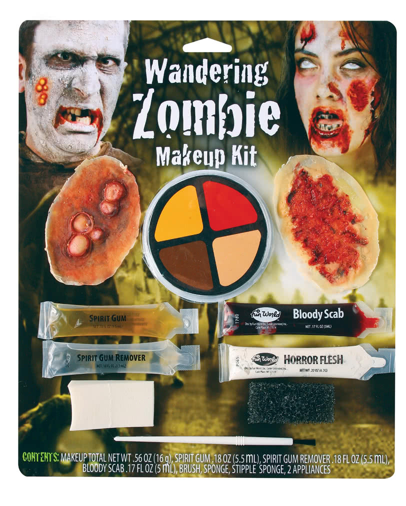 Zombie Wunden Make-up Kit 10-teilig für Halloween