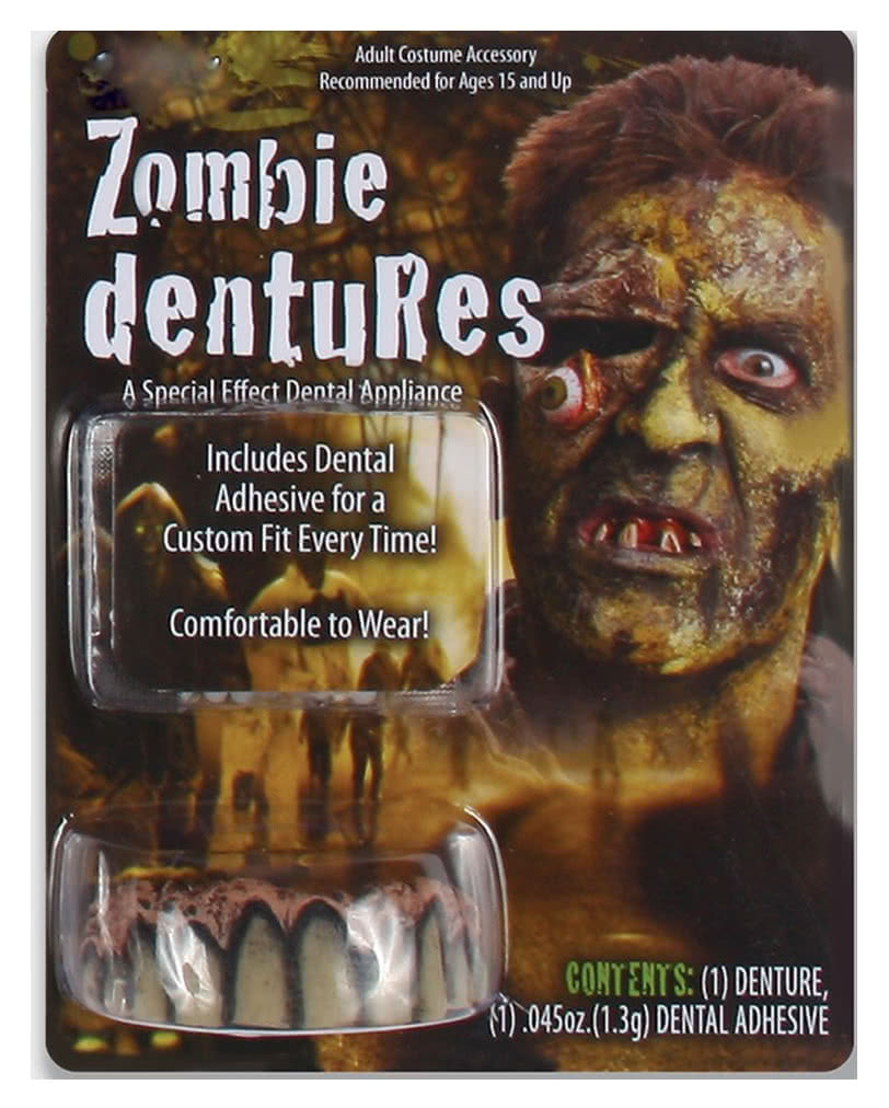 Zombie Zähne Economy   Fieses Zombie Gebiss für Halloween