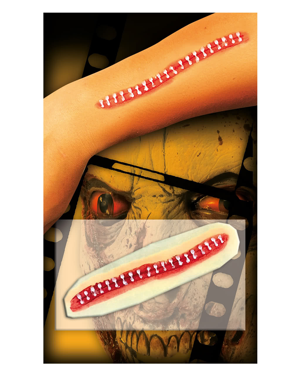 Zombie Zipper Wunde  3D FX Reißverschluss Tattoo