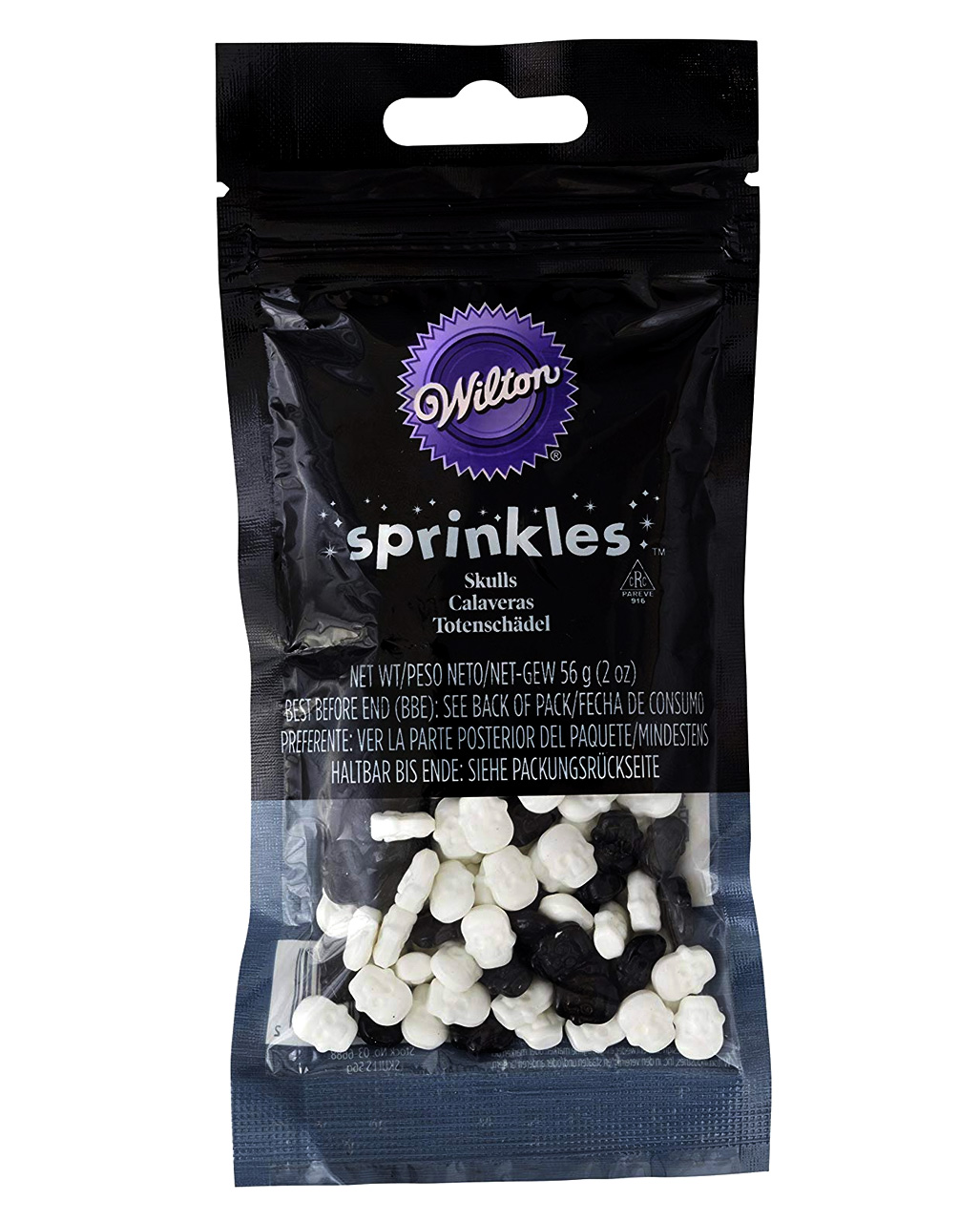 Zucker Totenköpfe schwarz-weiß für Halloween Gebäck