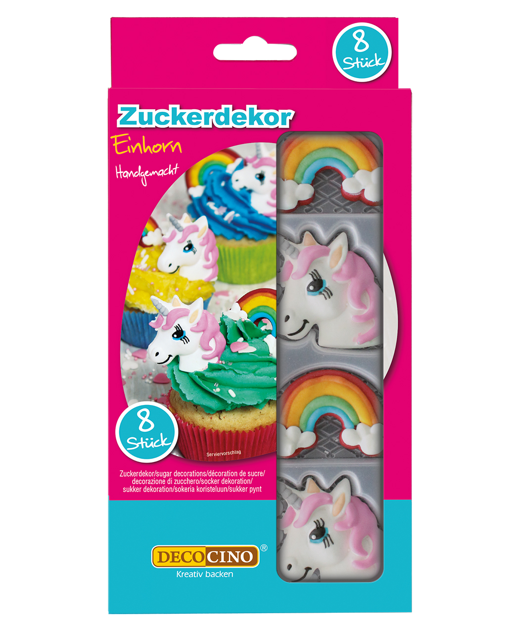 Zuckerdekor Einhorn 8 St. als Backzubehör