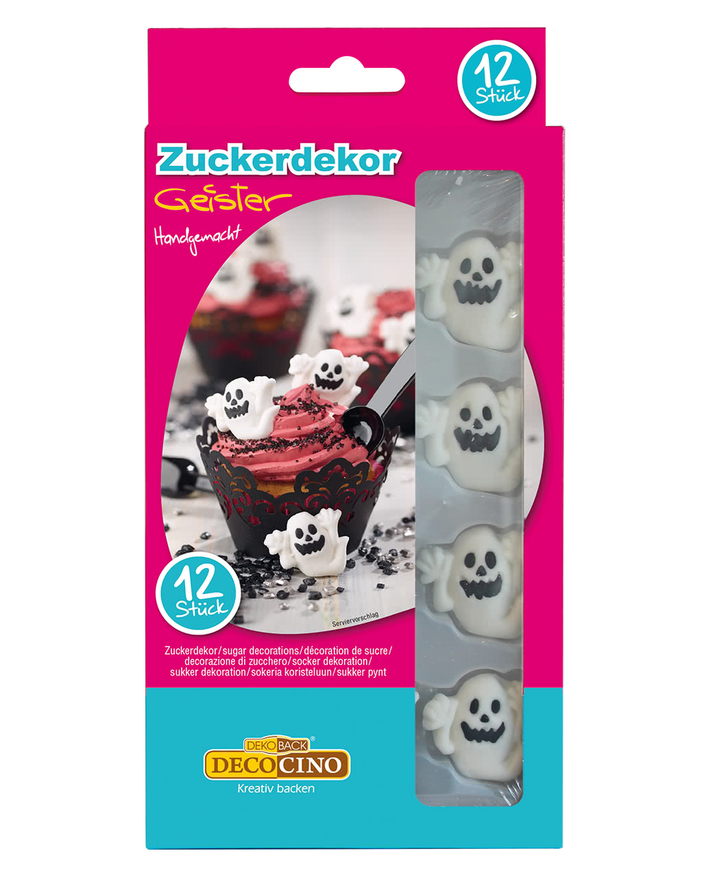 Zuckerdekor Geist 12 St.  Halloween Süßwaren