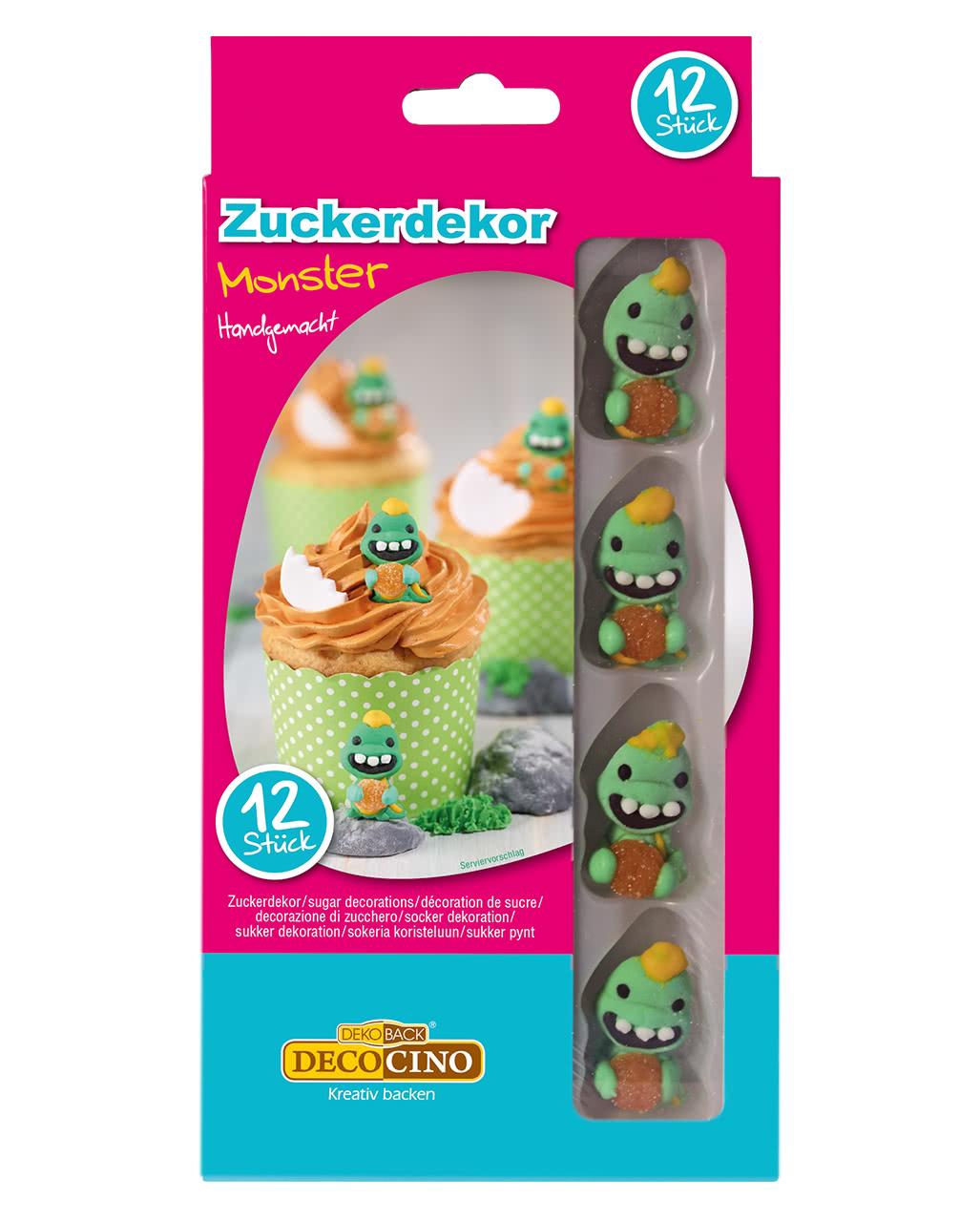 Zuckerdekor Monster 12 St.  Halloween Süßwaren