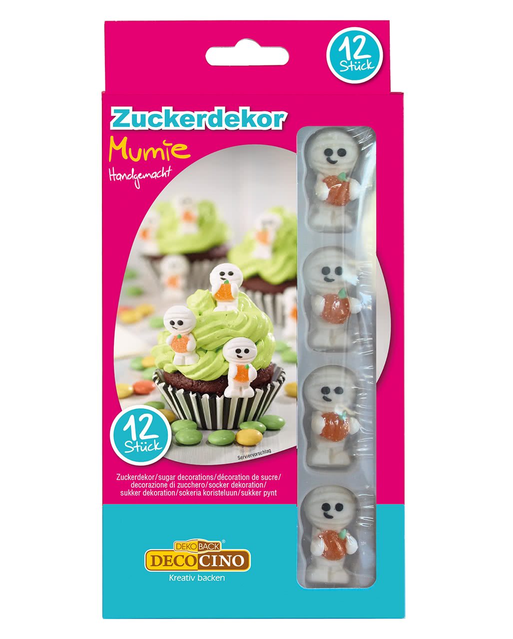 Zuckerdekor Mumie 12 St. mit Kürbis