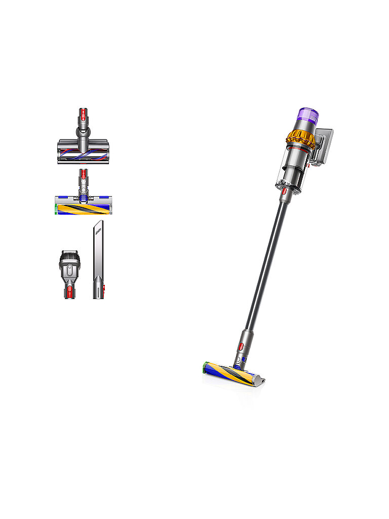 DYSON Staubsauger V15 DETECT ABSOLUTE Nickel/Gelb silber