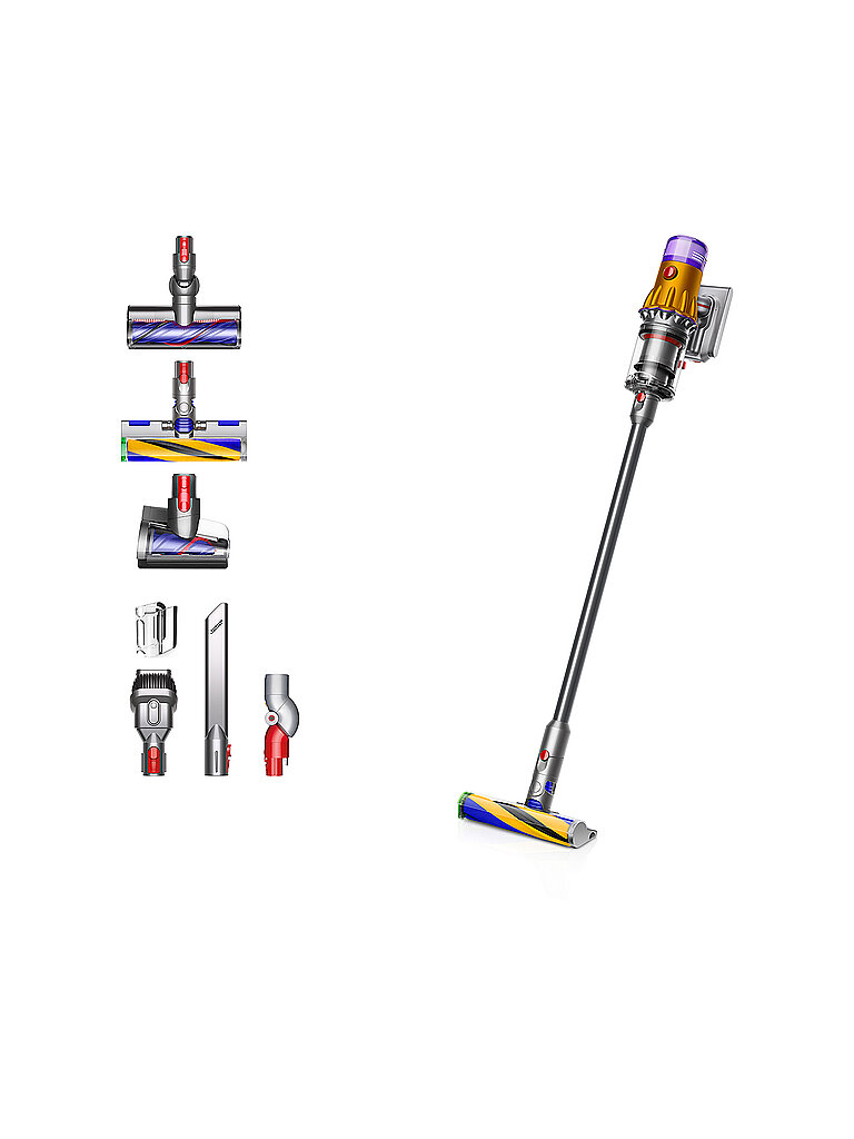 DYSON Staubsauger V12 DETECT SLIM ABSOLUTE Nickel/Gelb silber